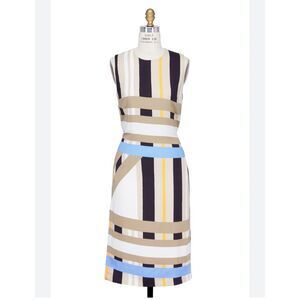 MSGM sleeveless colorful striped sheath dress size 46 or US 10